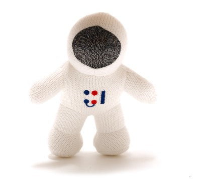KNITTED ASTRONAUT BABY RATTLE